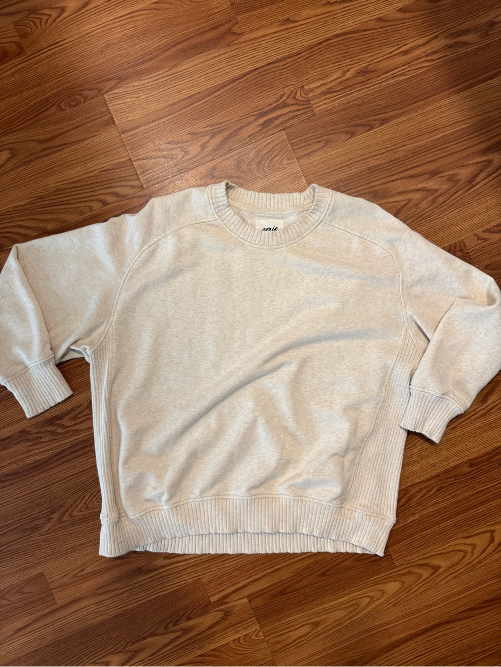 Aerie Oversized Crewneck Sweatshirt Oatmeal Heather XL